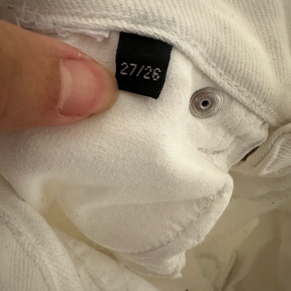 Dr Denim Aiko high rise cropped jean with raw hem 26/27 white wide - Picture 5 of 5